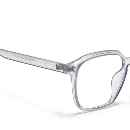 Voyage Air Transparent Grey Square Eyeglasses for Men & Women - MG4868-C3