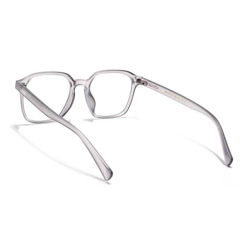Voyage Air Transparent Grey Square Eyeglasses for Men & Women - MG4868-C3