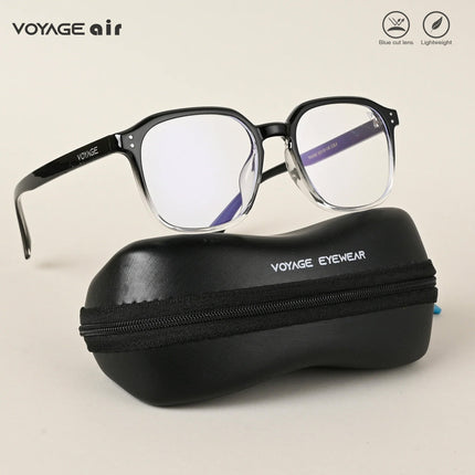Voyage Air Black & Transparent Square Eyeglasses for Men & Women - MG4870-C5