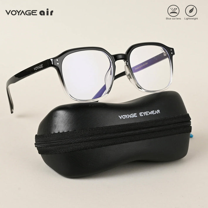 Voyage Air Black & Transparent Square Eyeglasses for Men & Women - MG4870-C5