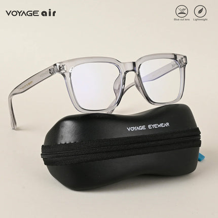 Voyage Air Transparent Grey Square Eyeglasses for Men & Women - MG4846-C4