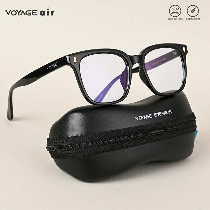 Voyage Air Shine Black Square Eyeglasses for Men & Women - MG4849-C1
