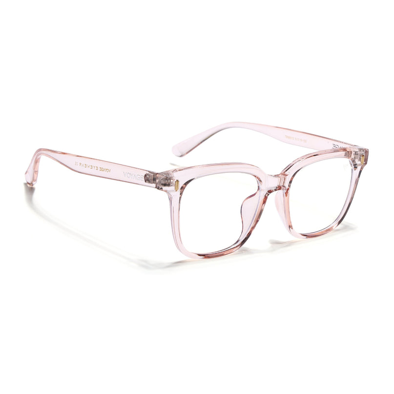 Voyage Air Transparent Pink Square Eyeglasses for Men & Women - MG4854-C5