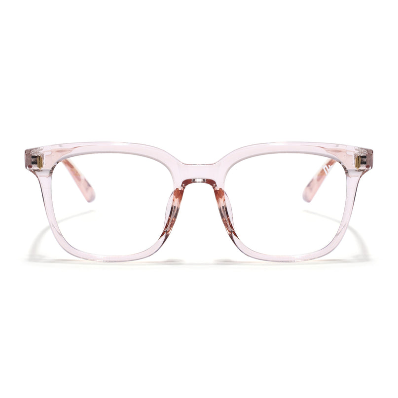 Voyage Air Transparent Pink Square Eyeglasses for Men & Women - MG4854-C5