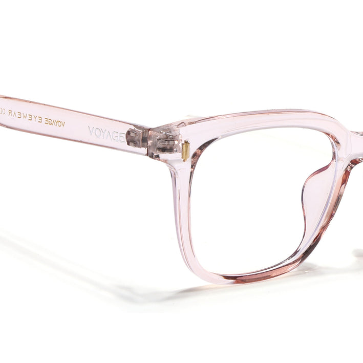 Voyage Air Transparent Pink Square Eyeglasses for Men & Women - MG4854-C5
