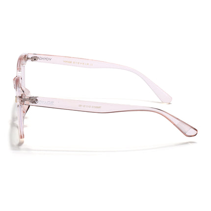 Voyage Air Transparent Pink Square Eyeglasses for Men & Women - MG4854-C5