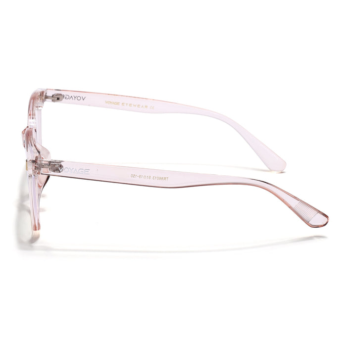 Voyage Air Transparent Pink Square Eyeglasses for Men & Women - MG4854-C5