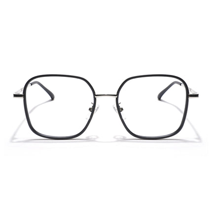 Voyage Black & Silver Square Eyeglasses for Men & Women - MG5816-C1