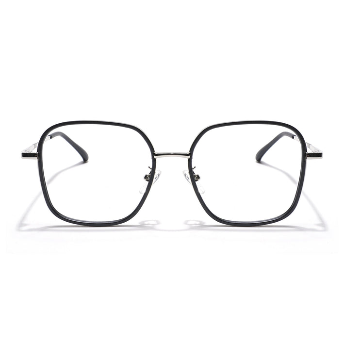 Voyage Black & Silver Square Eyeglasses for Men & Women - MG5816-C1