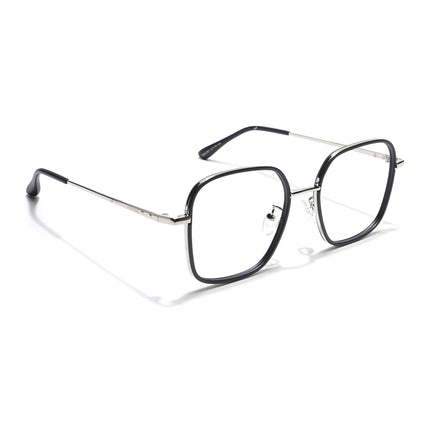 Voyage Black & Silver Square Eyeglasses for Men & Women - MG5816-C1