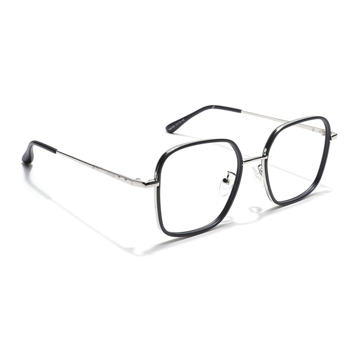 Voyage Black & Silver Square Eyeglasses for Men & Women - MG5816-C1