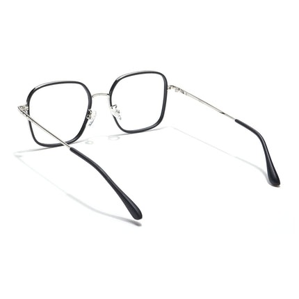 Voyage Black & Silver Square Eyeglasses for Men & Women - MG5816-C1