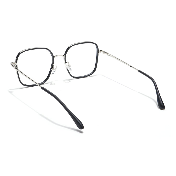 Voyage Black & Silver Square Eyeglasses for Men & Women - MG5816-C1