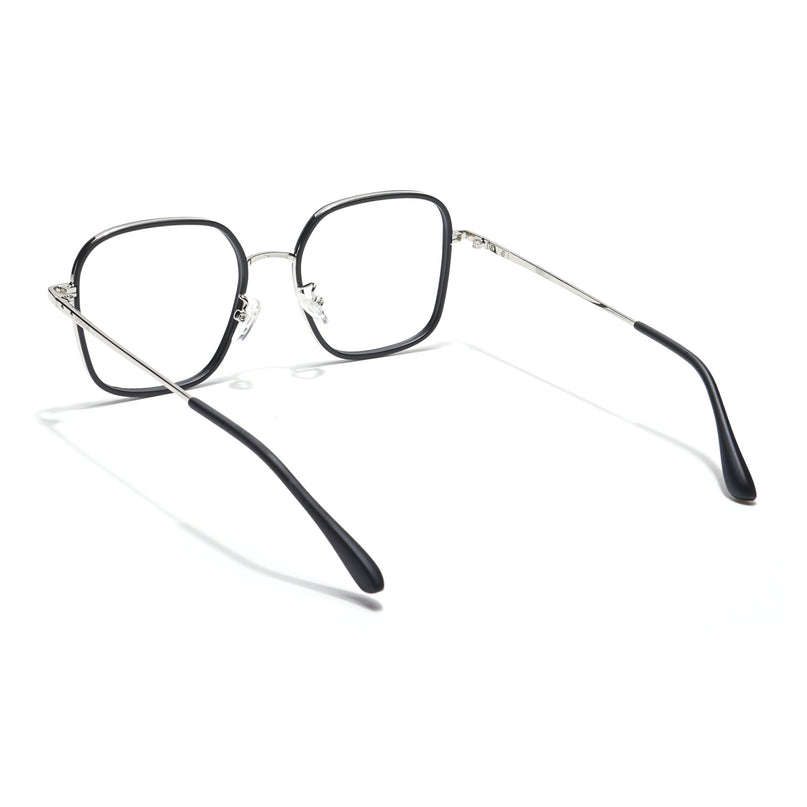 Voyage Black & Silver Square Eyeglasses for Men & Women - MG5816-C1
