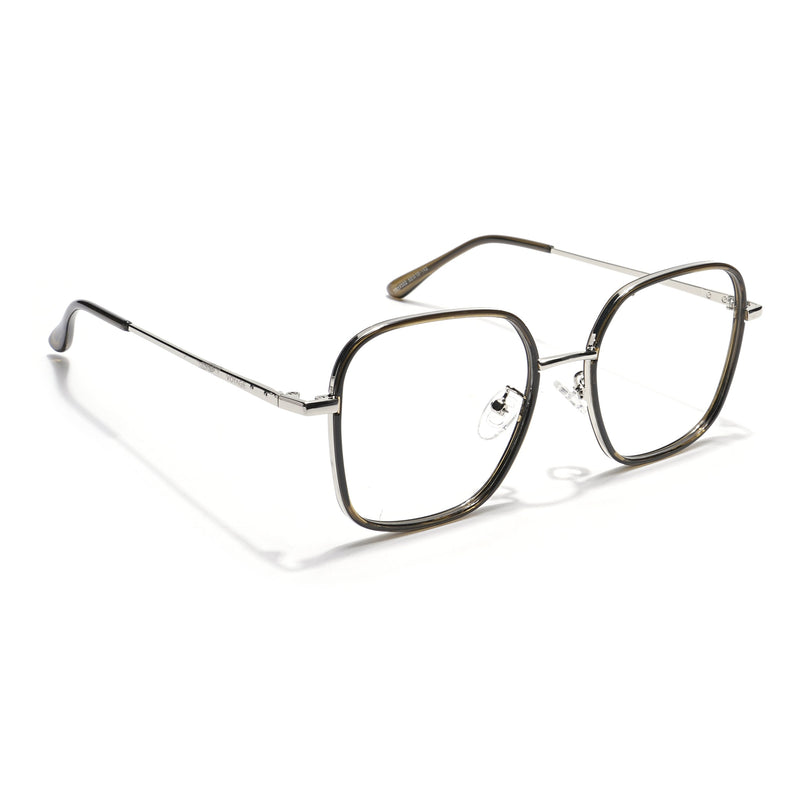 Voyage Grey & Silver Square Eyeglasses for Men & Women - MG5817-C2