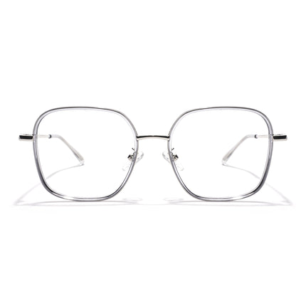 Voyage Light Grey & Silver Square Eyeglasses for Men & Women - MG5818-C3