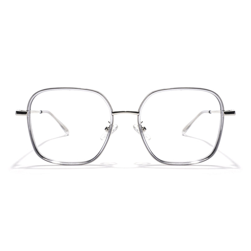 Voyage Light Grey & Silver Square Eyeglasses for Men & Women - MG5818-C3
