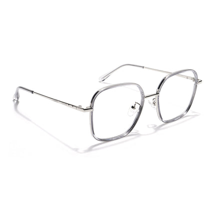 Voyage Light Grey & Silver Square Eyeglasses for Men & Women - MG5818-C3