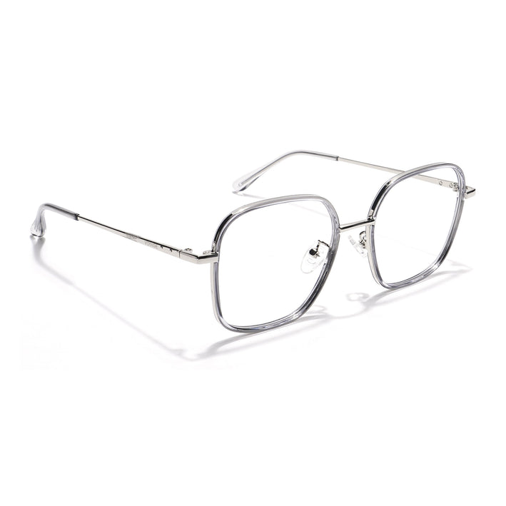Voyage Light Grey & Silver Square Eyeglasses for Men & Women - MG5818-C3