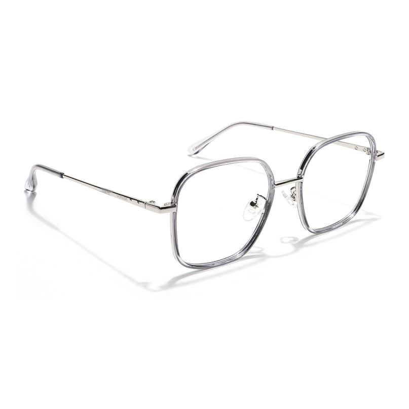 Voyage Light Grey & Silver Square Eyeglasses for Men & Women - MG5818-C3