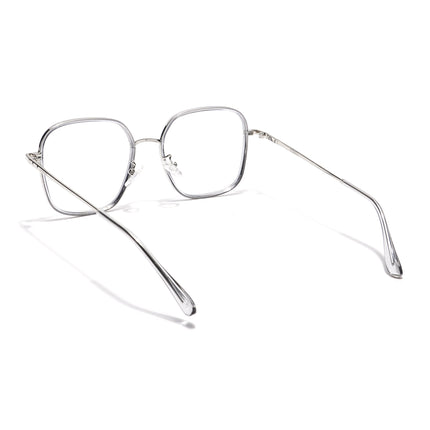 Voyage Light Grey & Silver Square Eyeglasses for Men & Women - MG5818-C3