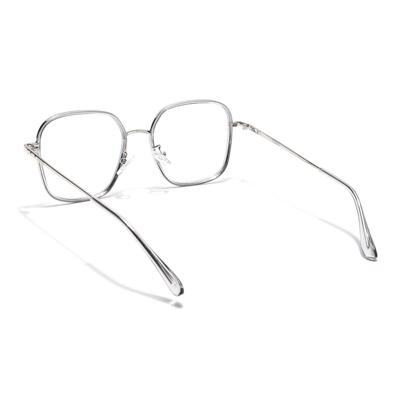 Voyage Light Grey & Silver Square Eyeglasses for Men & Women - MG5818-C3