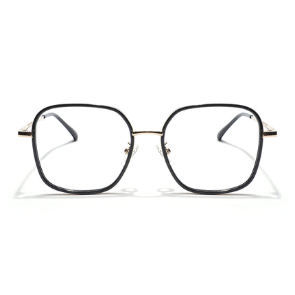 Voyage Black & Golden Square Eyeglasses for Men & Women - MG5819-C4