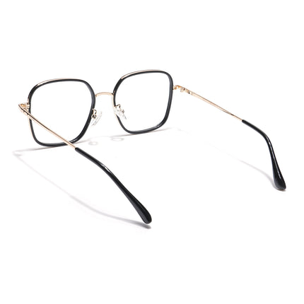Voyage Black & Golden Square Eyeglasses for Men & Women - MG5819-C4