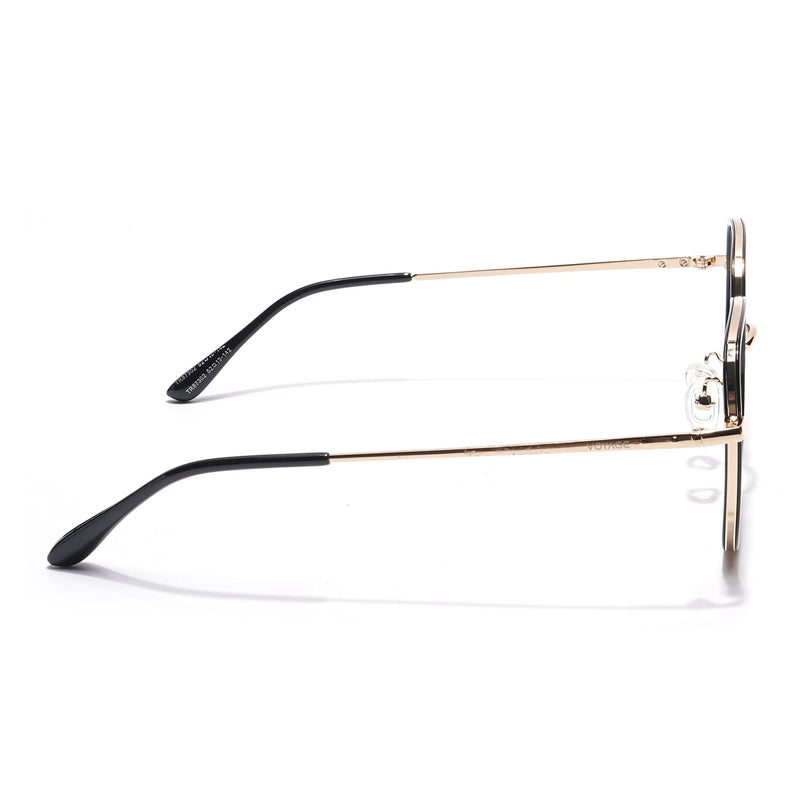 Voyage Black & Golden Square Eyeglasses for Men & Women - MG5819-C4
