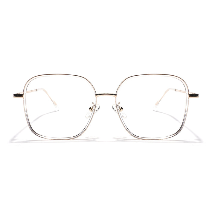 Voyage Golden & Transparent Square Eyeglasses for Men & Women - MG5820-C5