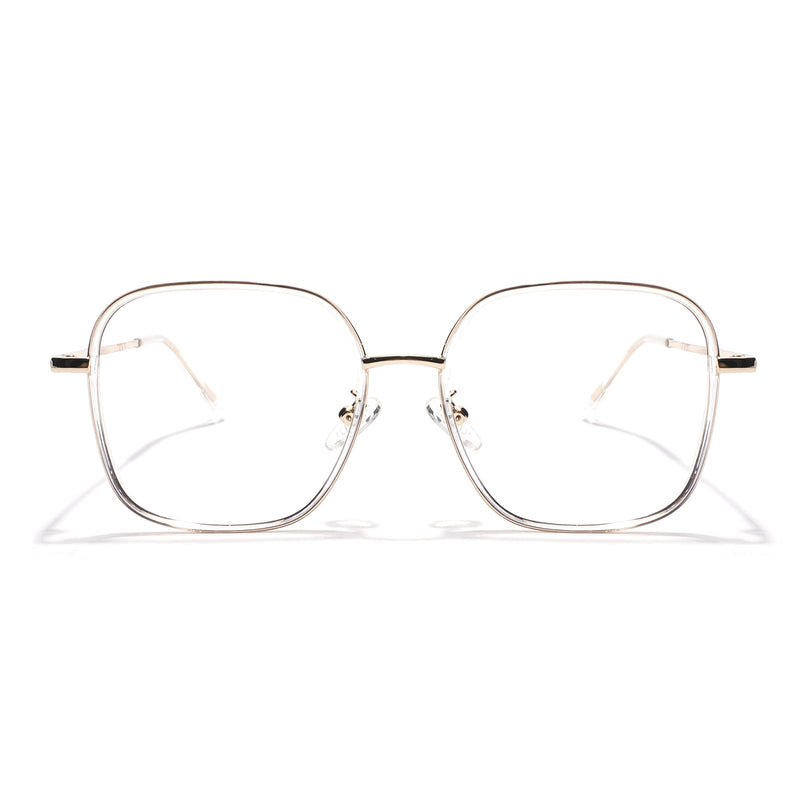 Voyage Golden & Transparent Square Eyeglasses for Men & Women - MG5820-C5