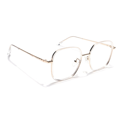 Voyage Golden & Transparent Square Eyeglasses for Men & Women - MG5820-C5