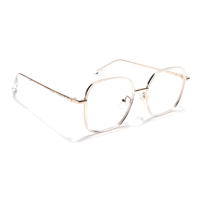 Voyage Golden & Transparent Square Eyeglasses for Men & Women - MG5820-C5