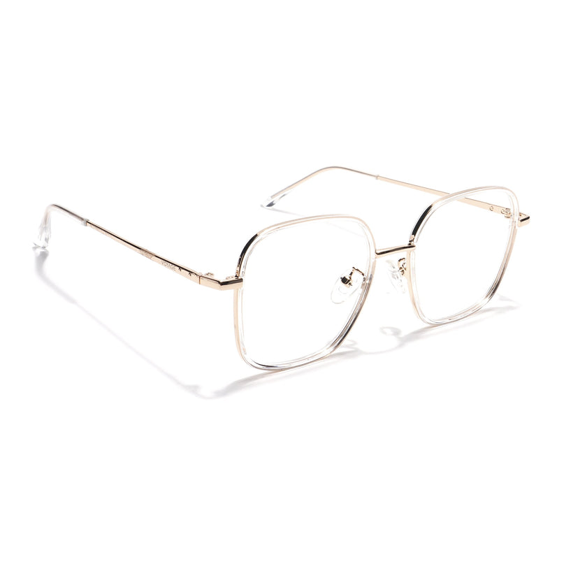 Voyage Golden & Transparent Square Eyeglasses for Men & Women - MG5820-C5