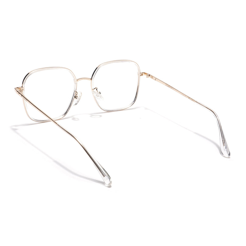 Voyage Golden & Transparent Square Eyeglasses for Men & Women - MG5820-C5