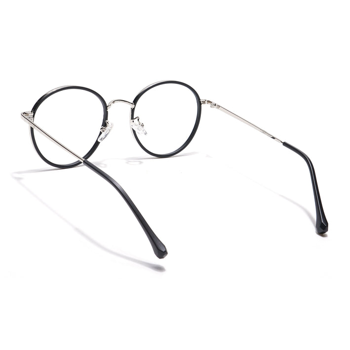 Voyage Black & Silver Round Eyeglasses for Men & Women - MG5821-C1