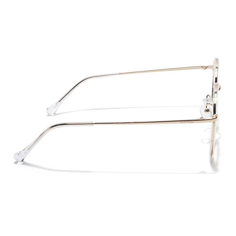 Voyage Transparent & Golden Round Eyeglasses for Men & Women - MG5823-C3