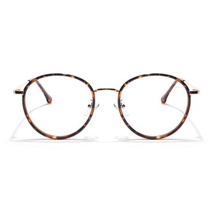 Voyage Demi Brown & Golden Round Eyeglasses for Men & Women - MG5824-C4