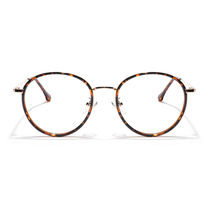 Voyage Demi Brown & Golden Round Eyeglasses for Men & Women - MG5824-C4