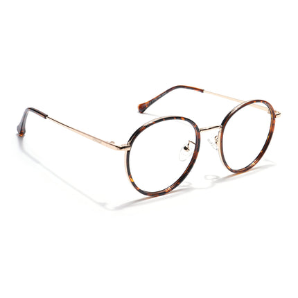 Voyage Demi Brown & Golden Round Eyeglasses for Men & Women - MG5824-C4