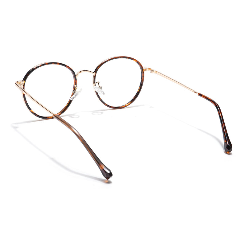 Voyage Demi Brown & Golden Round Eyeglasses for Men & Women - MG5824-C4