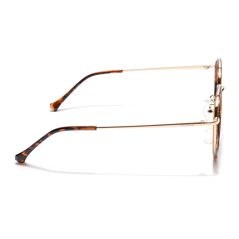 Voyage Demi Brown & Golden Round Eyeglasses for Men & Women - MG5824-C4