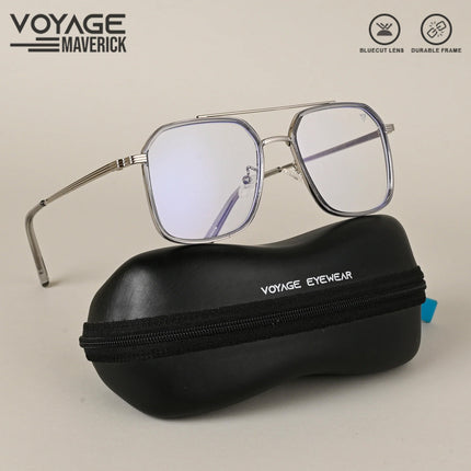 Voyage Maverick Silver Wayfarer Eyeglasses for Men & Women - MG4720-C5