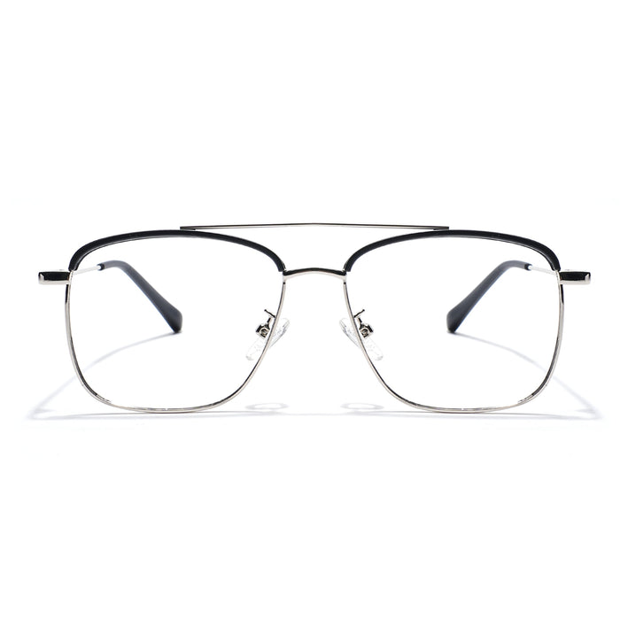 Voyage Black & Silver Wayfarer Eyeglasses for Men & Women - MG5825-C1