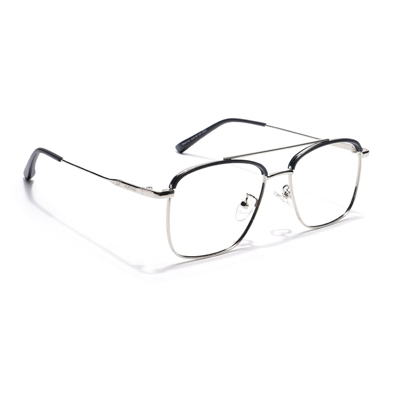 Voyage Black & Silver Wayfarer Eyeglasses for Men & Women - MG5825-C1
