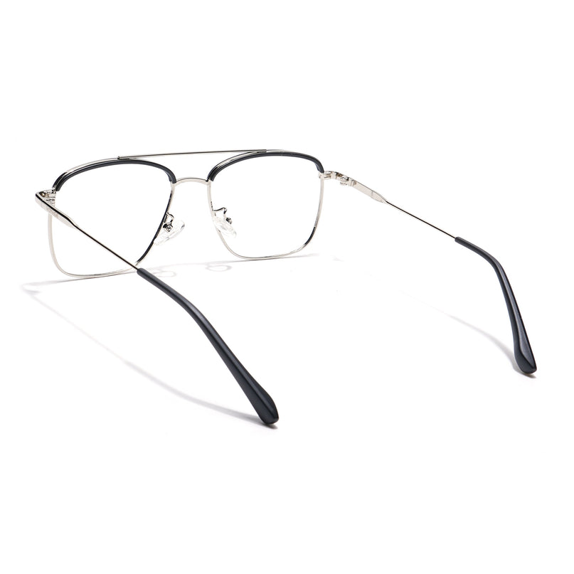 Voyage Black & Silver Wayfarer Eyeglasses for Men & Women - MG5825-C1