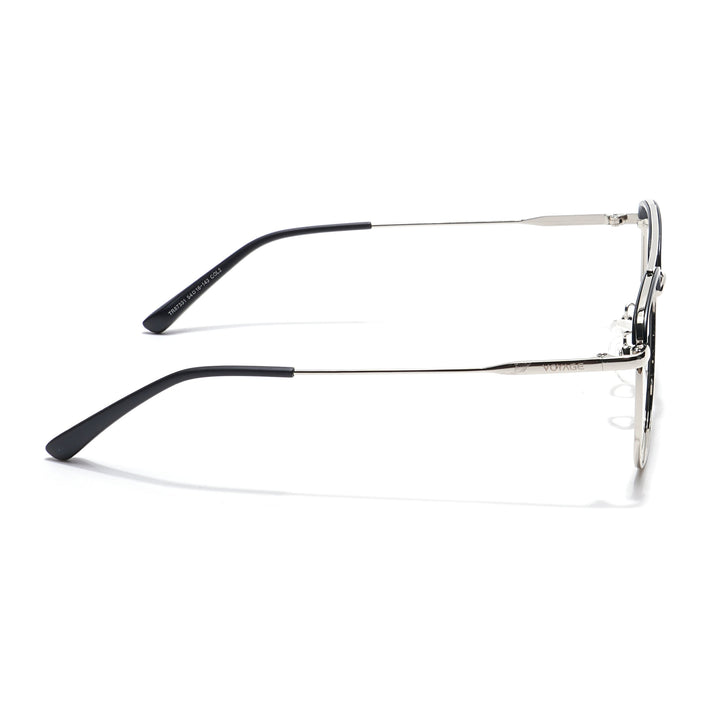 Voyage Black & Silver Wayfarer Eyeglasses for Men & Women - MG5825-C1