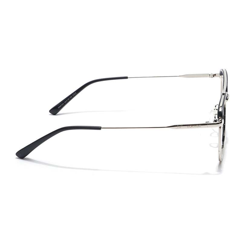 Voyage Black & Silver Wayfarer Eyeglasses for Men & Women - MG5825-C1