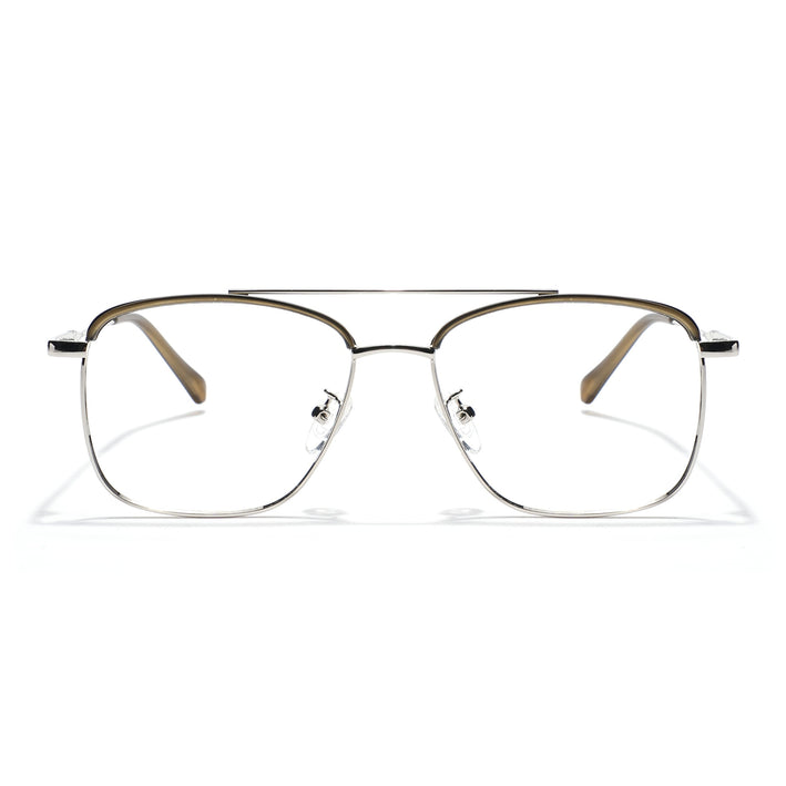 Voyage Grey & Silver Wayfarer Eyeglasses for Men & Women - MG5826-C2