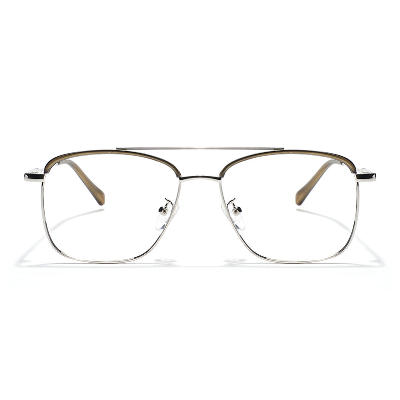 Voyage Grey & Silver Wayfarer Eyeglasses for Men & Women - MG5826-C2